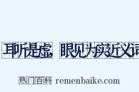 耳听是虚，眼见为实近义词是什么意思的图片